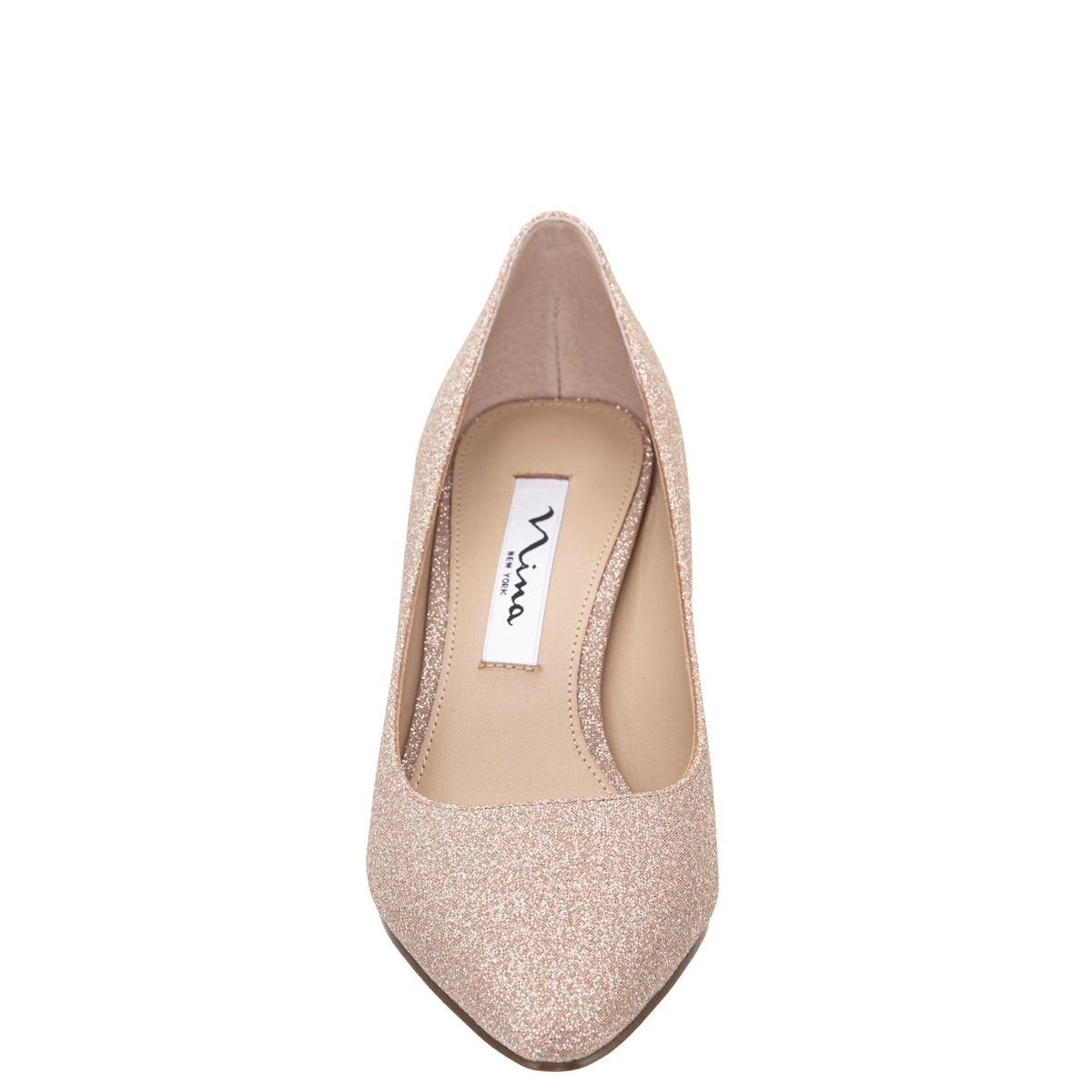 Nina60 Nude Glitter Net Mid-Heel Classic Pump | Nina Shoes