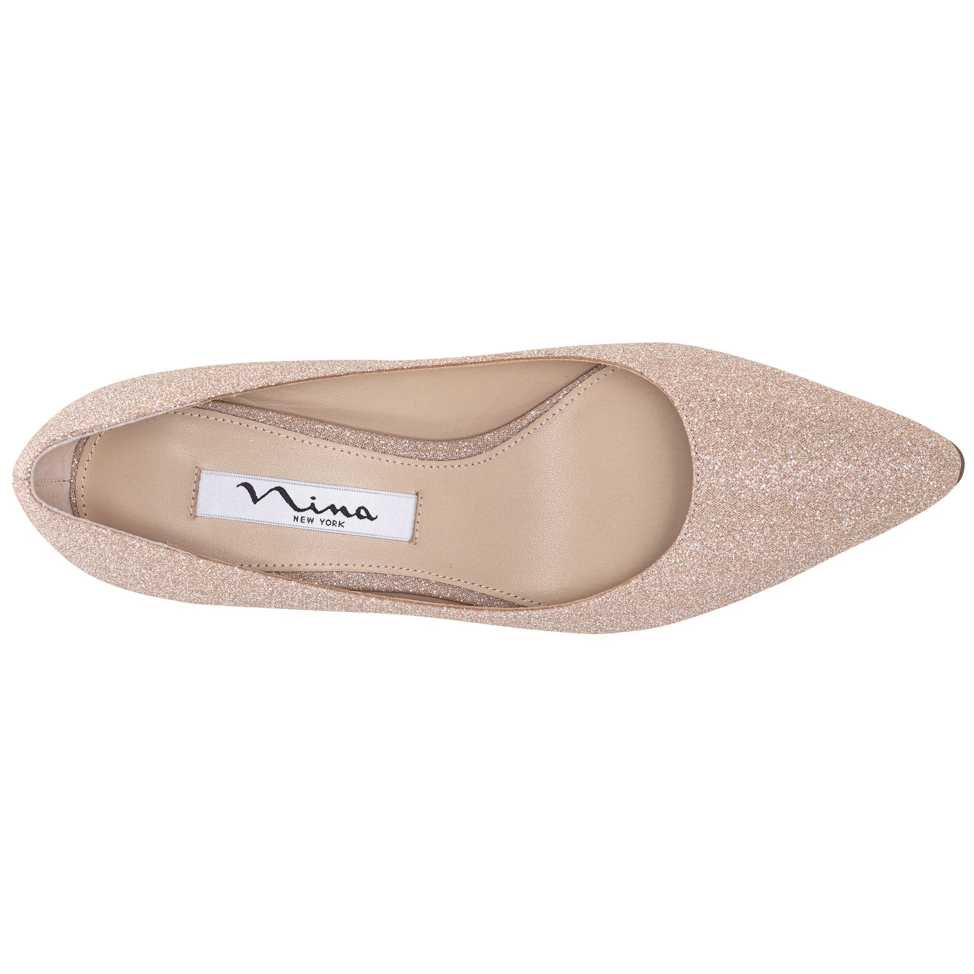 Nina60 Nude Glitter Net Mid-Heel Classic Pump | Nina Shoes