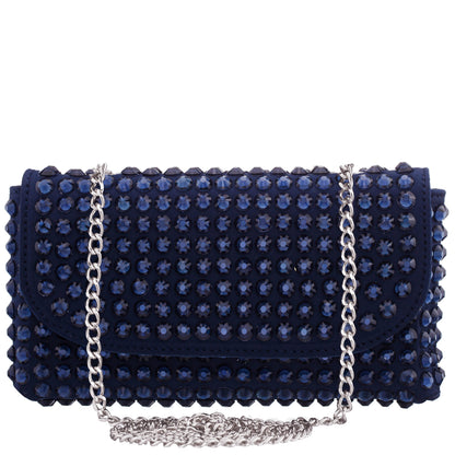Bixby Blue Satin Crossbody Bag | Nina Shoes