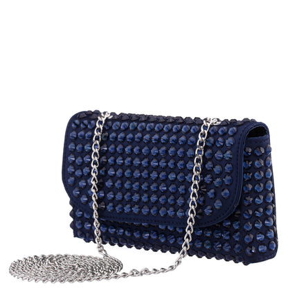 Bixby Blue Satin Crossbody Bag | Nina Shoes