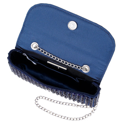 Bixby Blue Satin Crossbody Bag | Nina Shoes