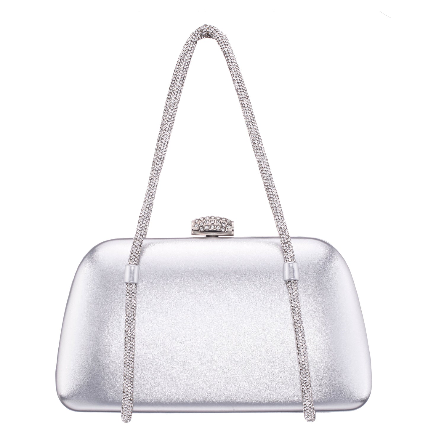 Camara Silver Metal Glaze PU/Glass Crystal Minaudiere | Nina Shoes