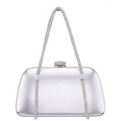 Camara Silver Metal Glaze PU/Glass Crystal Minaudiere | Nina Shoes