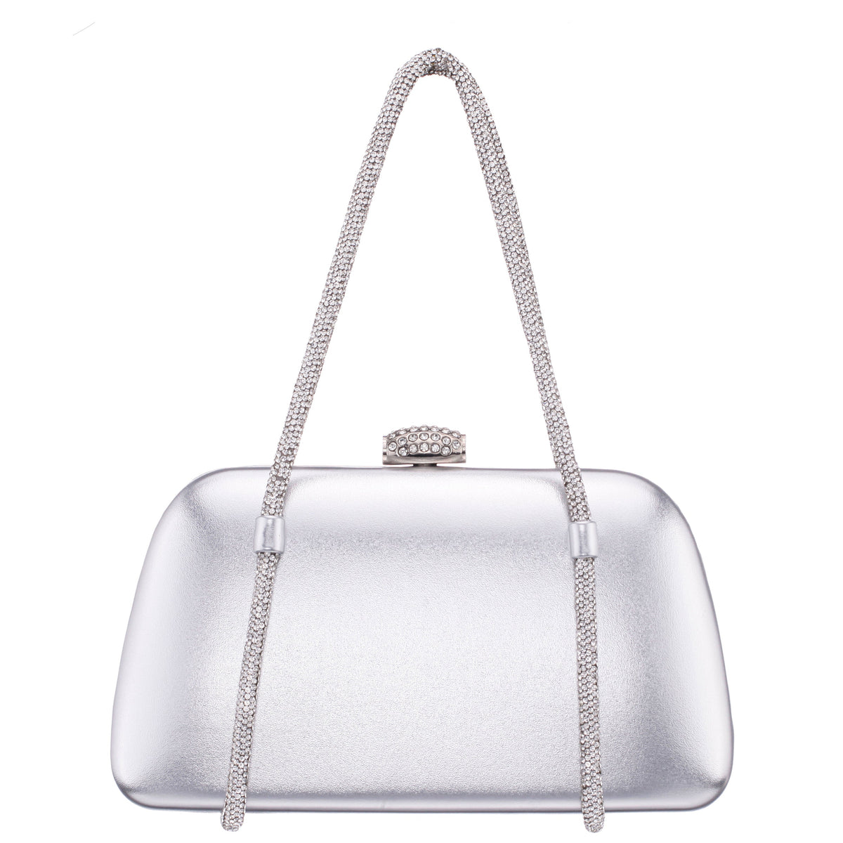 Camara Silver Metal Glaze PU/Glass Crystal Minaudiere | Nina Shoes