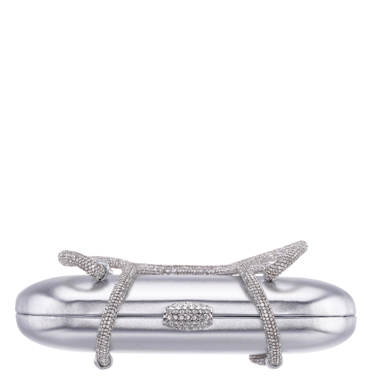 Camara Silver Metal Glaze PU/Glass Crystal Minaudiere | Nina Shoes