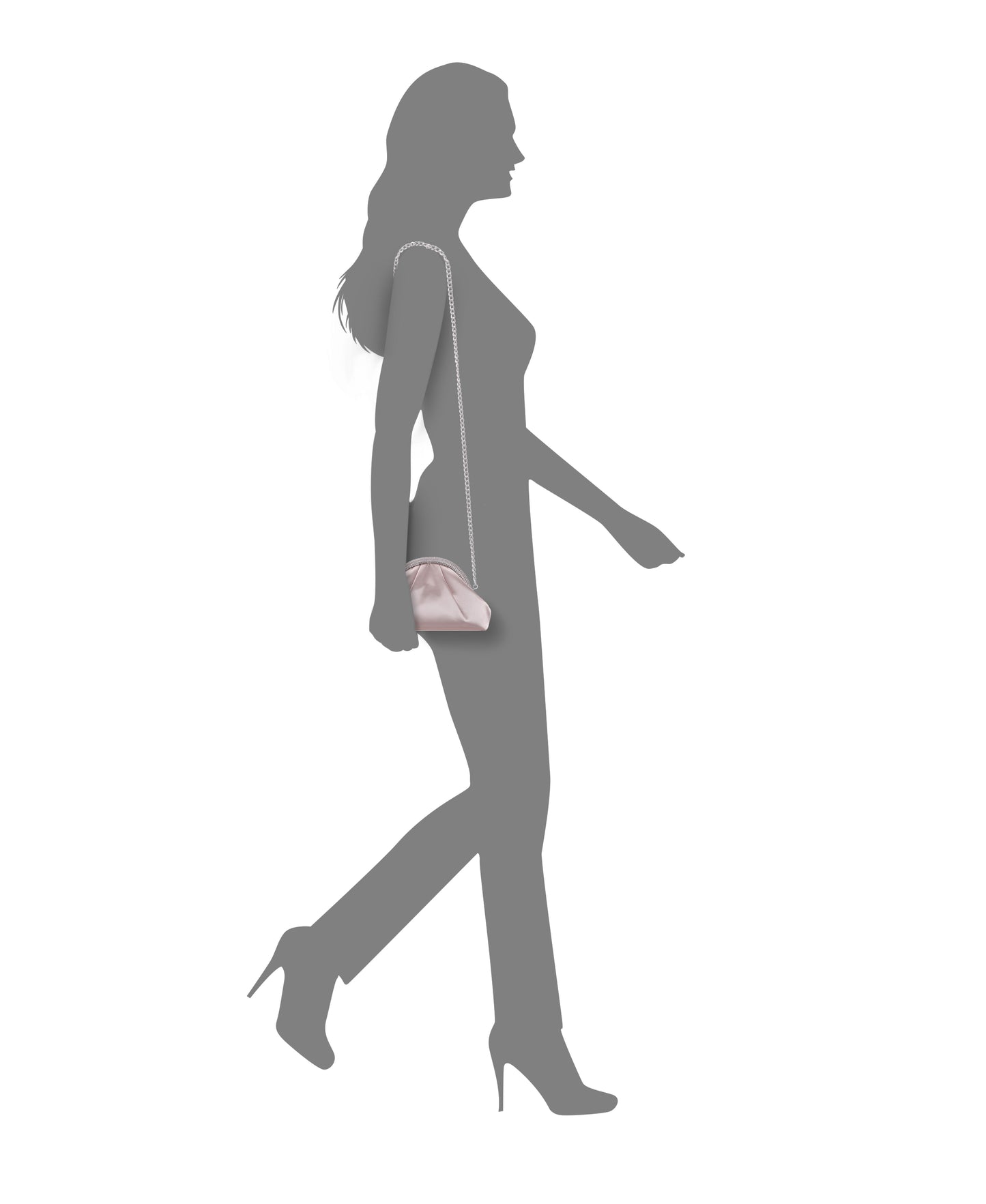Jane Pearl Rose Satin/Glass Crystal Frame Clutch | Nina Shoes
