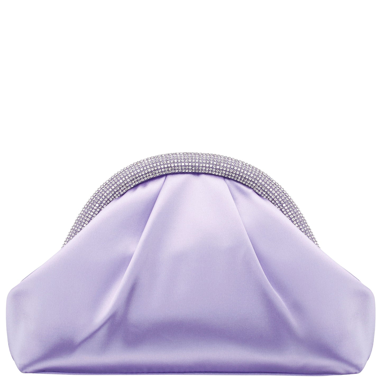 Jane Purple Satin/Glass Crystal Frame Clutch | Nina Shoes
