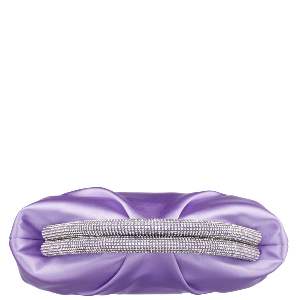 Jane Purple Satin/Glass Crystal Frame Clutch | Nina Shoes