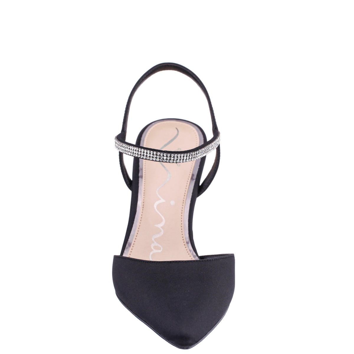 Taisha Black Sling Back Mid-Heel Dress Shoes | Nina Shoes
