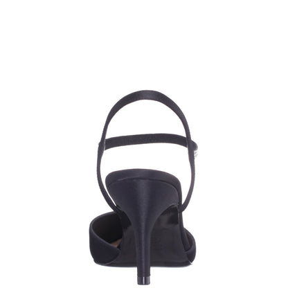 Taisha Black Sling Back Mid-Heel Dress Shoes | Nina Shoes