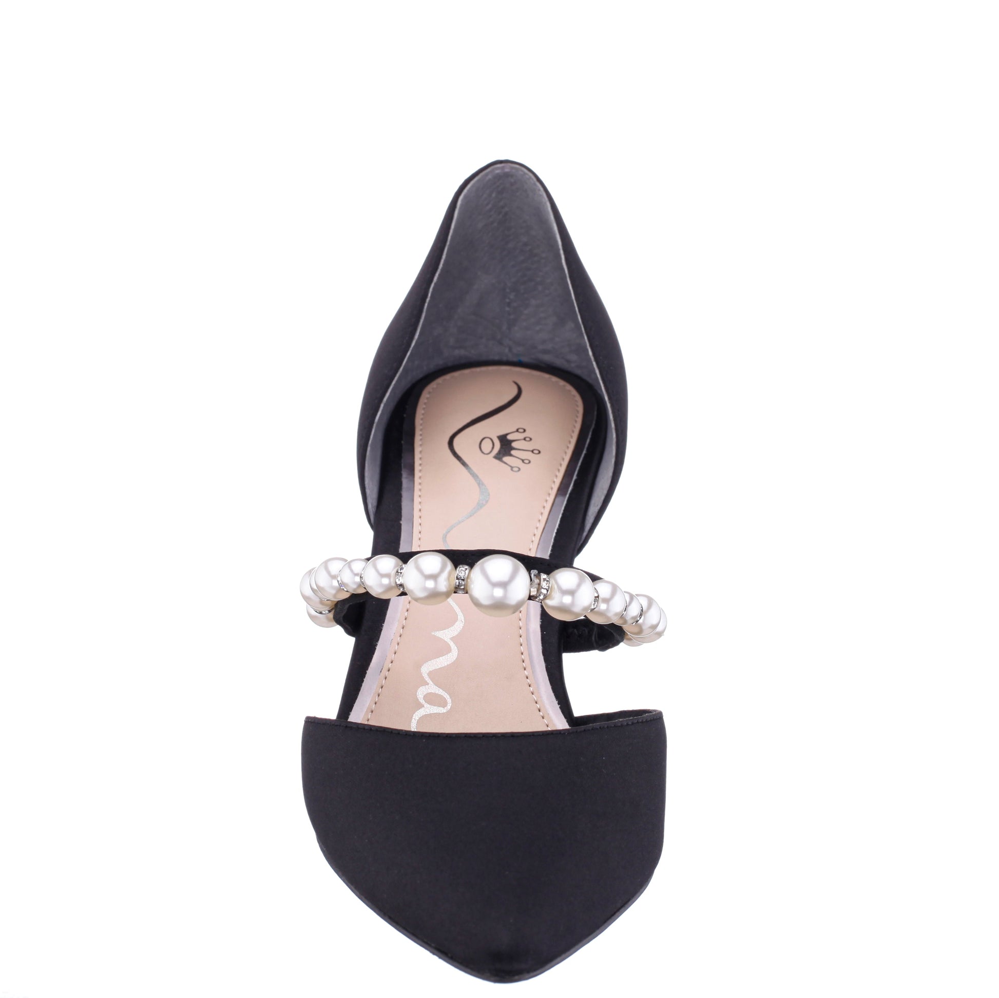 Blair Black Satin Mid-Heel Pumps | Nina Shoes