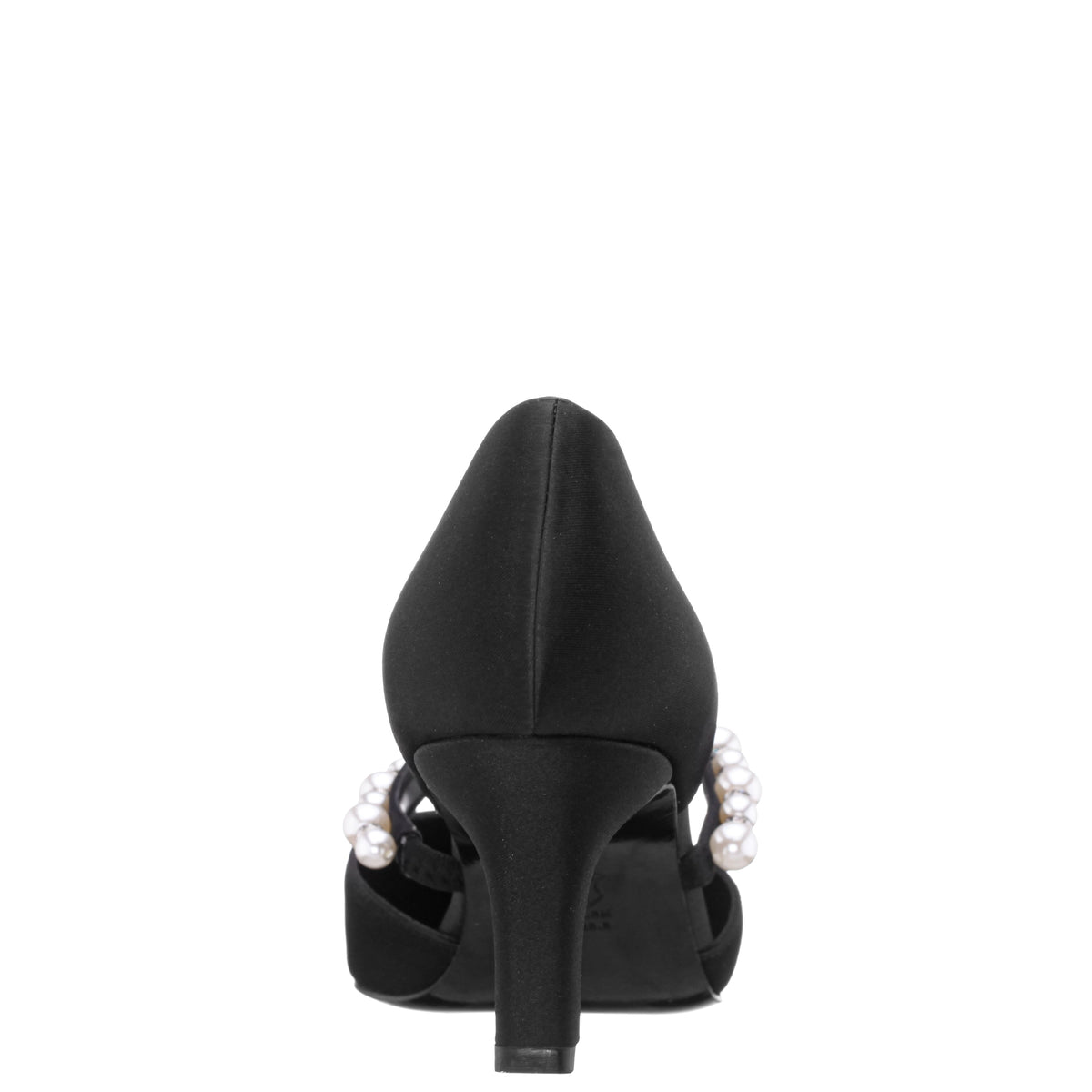 Blair Black Satin Mid-Heel Pumps | Nina Shoes
