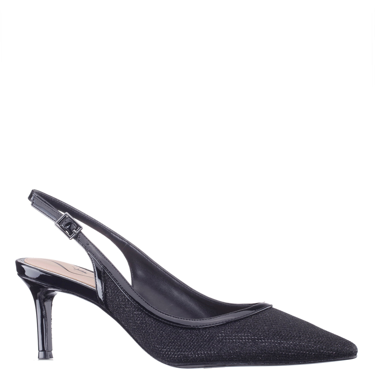 Nazuri Black Mid-Heel Pumps | Nina Shoes
