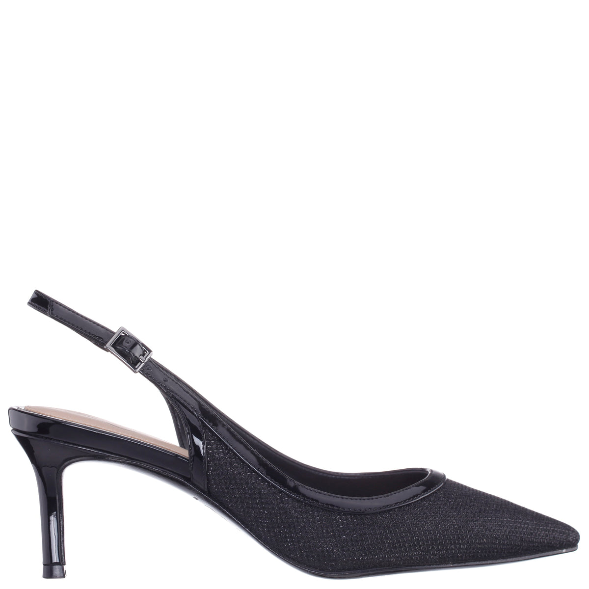 Nazuri Black Mid-Heel Pumps | Nina Shoes