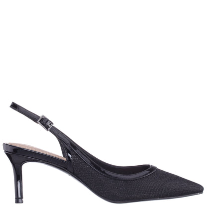 Nazuri Black Mid-Heel Pumps | Nina Shoes