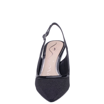 Nazuri Black Mid-Heel Pumps | Nina Shoes