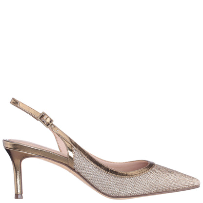 Nazuri Beige Mid-Heel Pumps | Nina Shoes