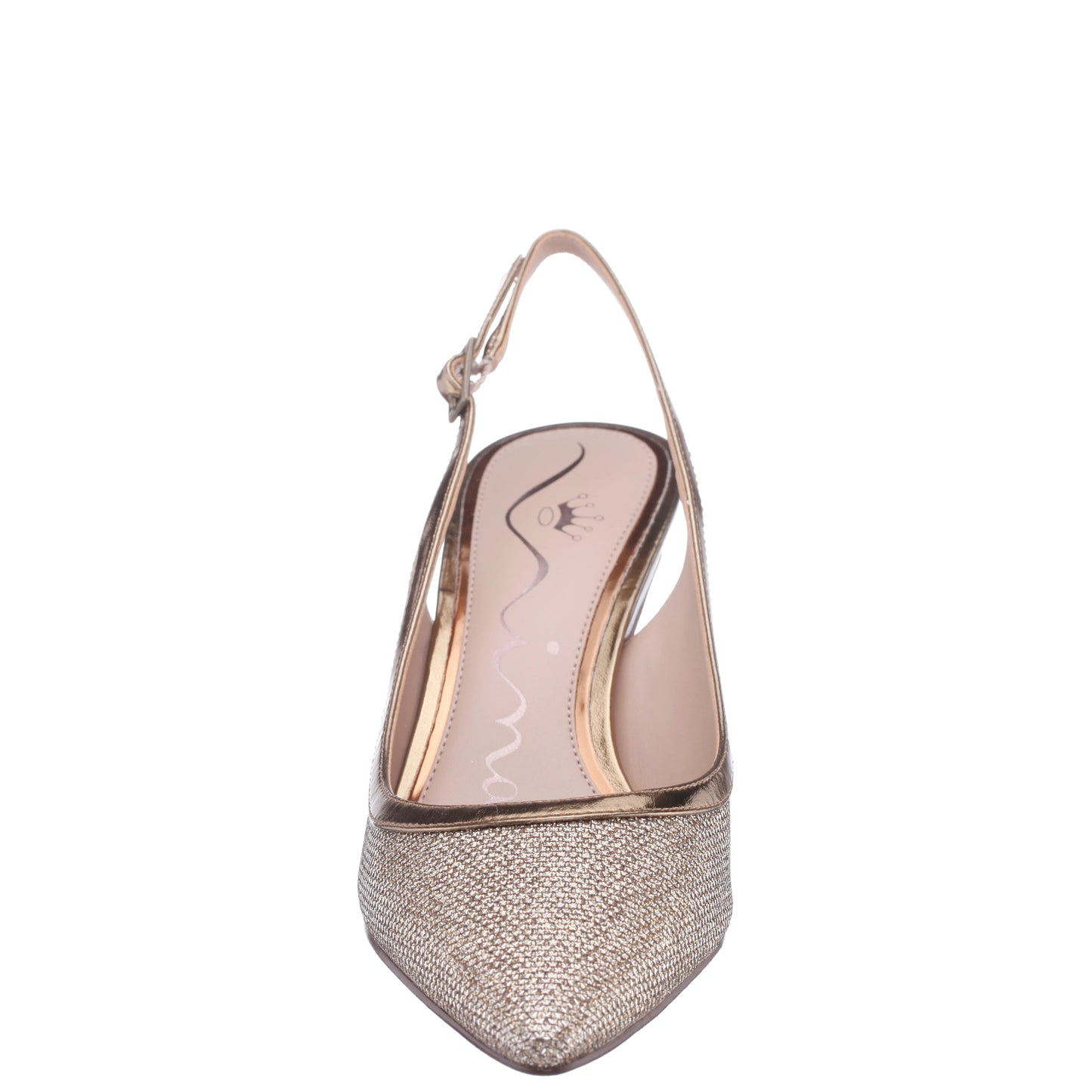 Nazuri Beige Mid-Heel Pumps | Nina Shoes