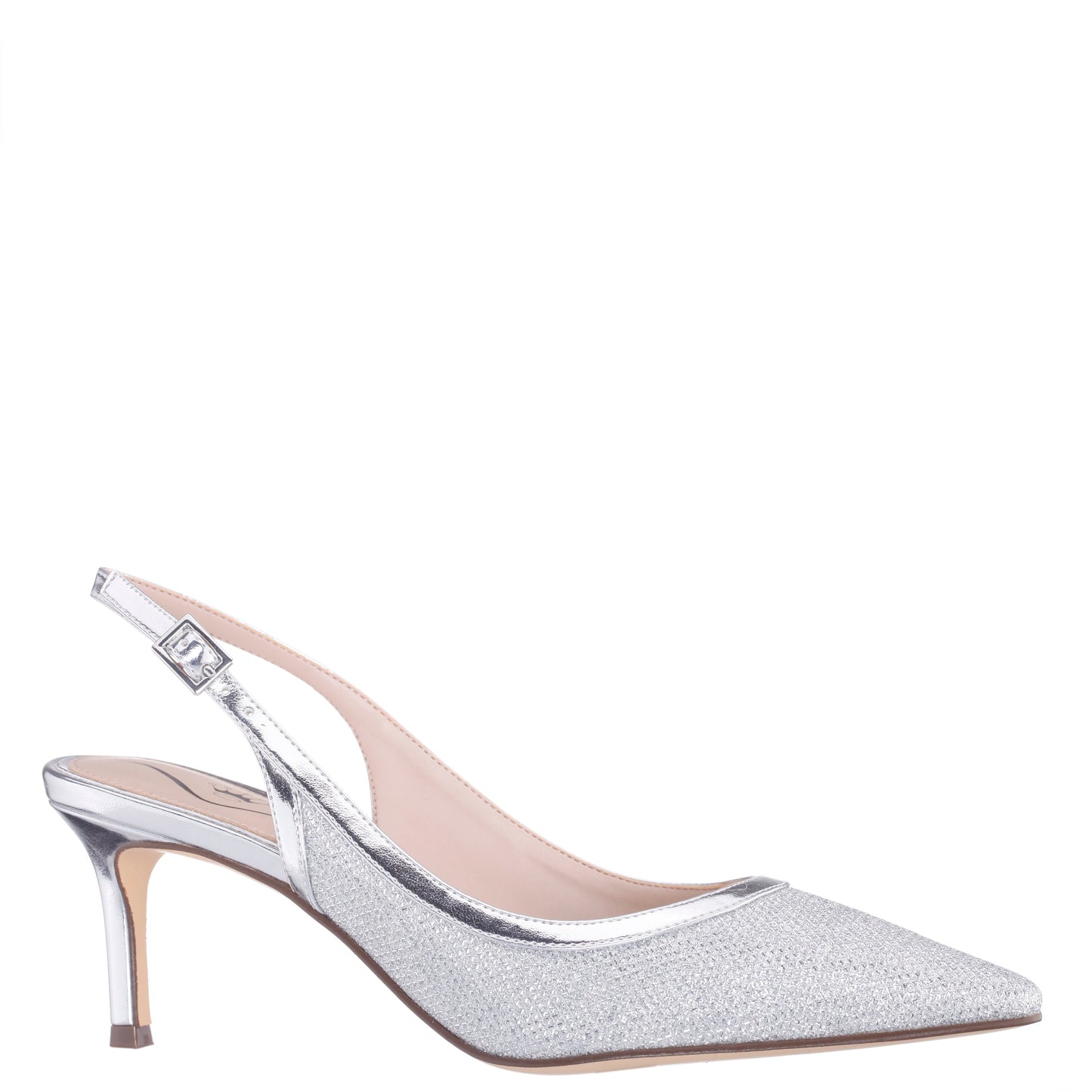 Nazuri Silver Mid-Heel Pumps | Nina Shoes