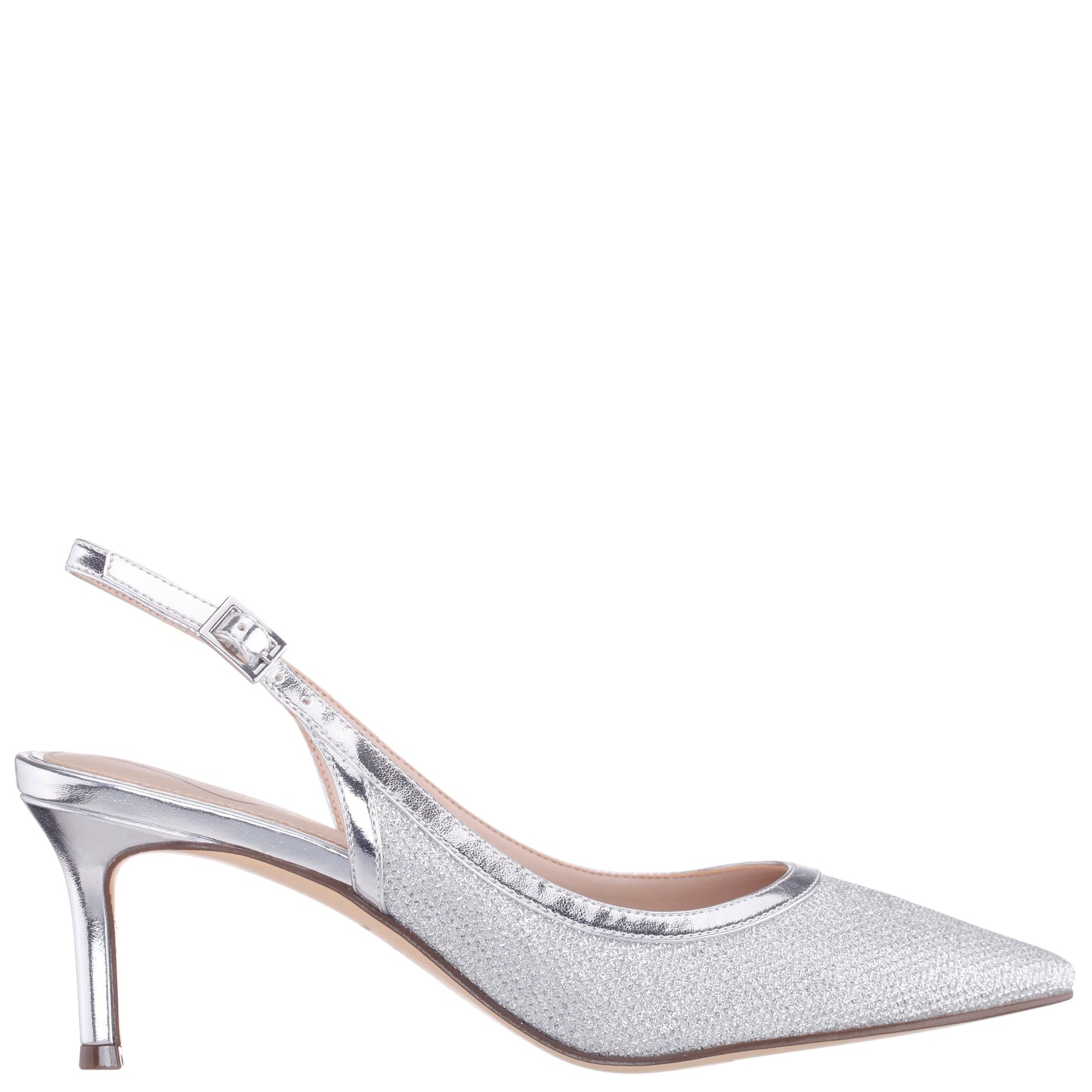 Nazuri Silver Mid-Heel Pumps | Nina Shoes