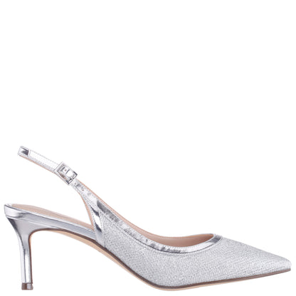 Nazuri Silver Mid-Heel Pumps | Nina Shoes