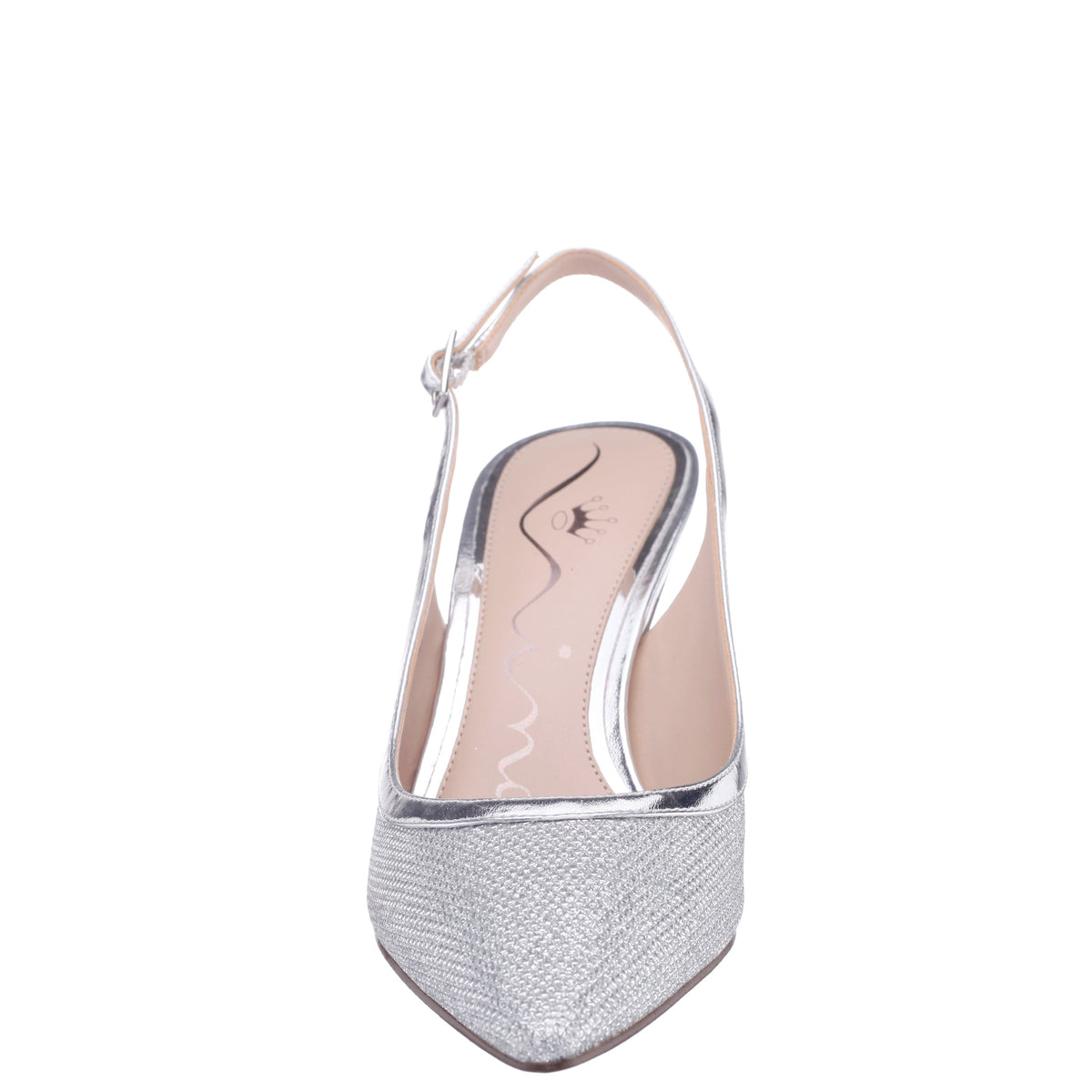 Nazuri Silver Mid-Heel Pumps | Nina Shoes