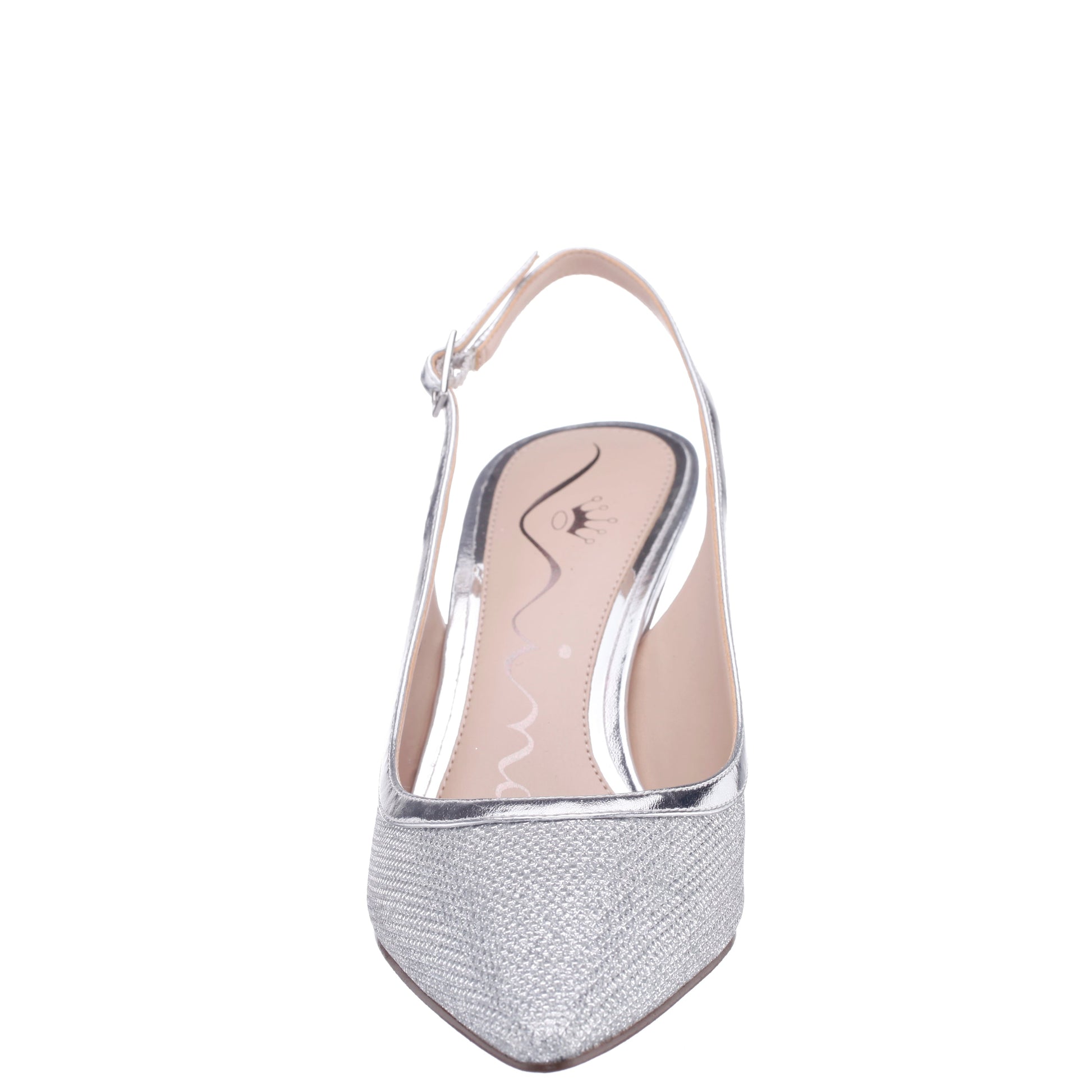 Nazuri Silver Mid-Heel Pumps | Nina Shoes