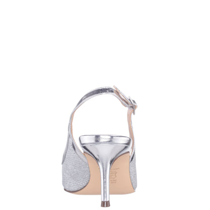 Nazuri Silver Mid-Heel Pumps | Nina Shoes