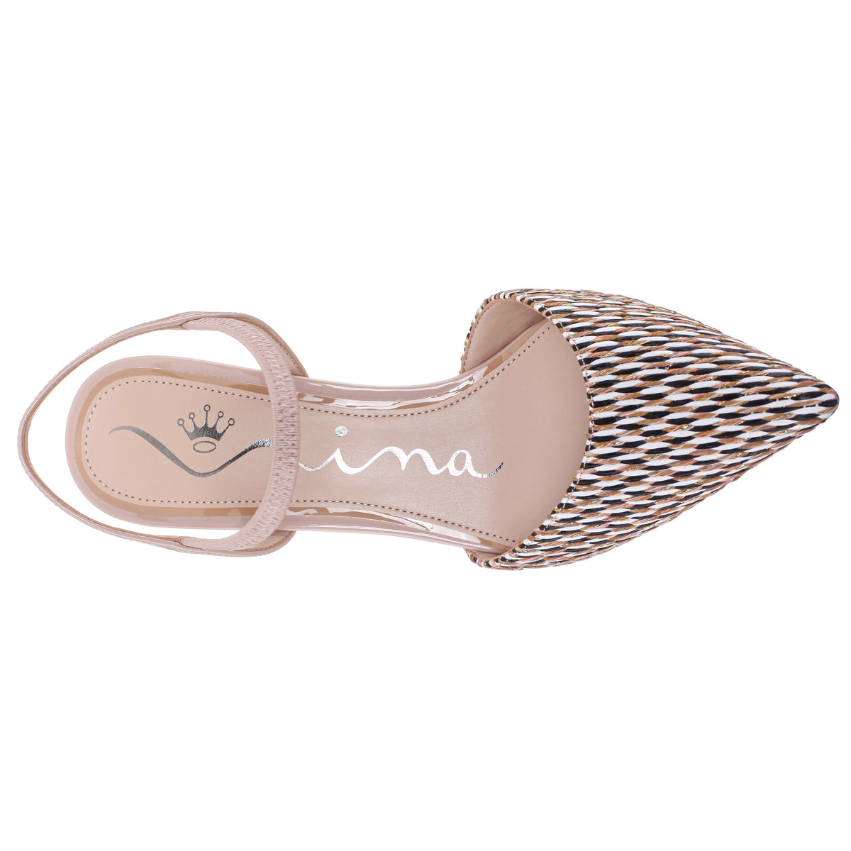 Teena Beige Slip On Mid-Heel Pumps | Nina Shoes