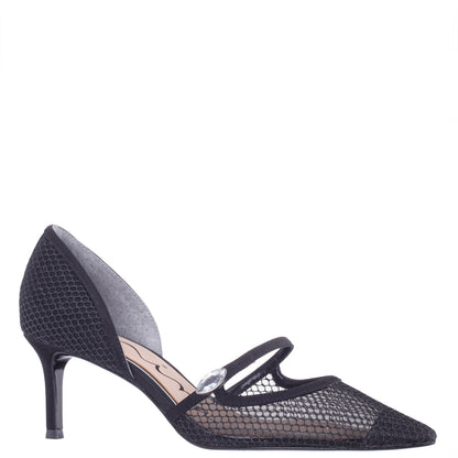 Nashly Black Mid-Heel Pump | Nina Shoes