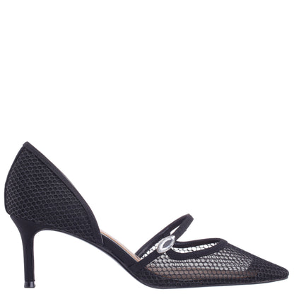 Nashly Black Mid-Heel Pump | Nina Shoes