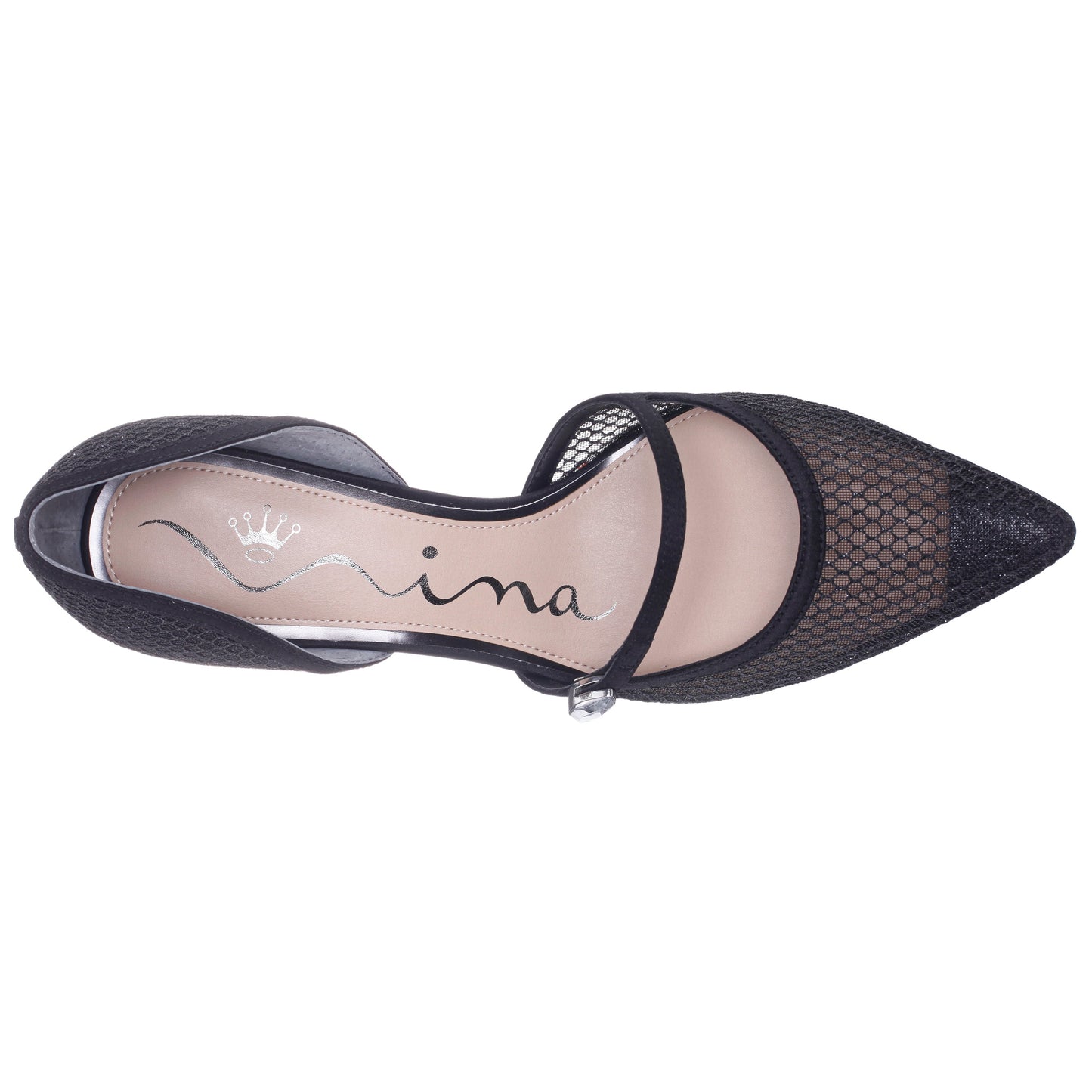 Nashly Black Mid-Heel Pump | Nina Shoes