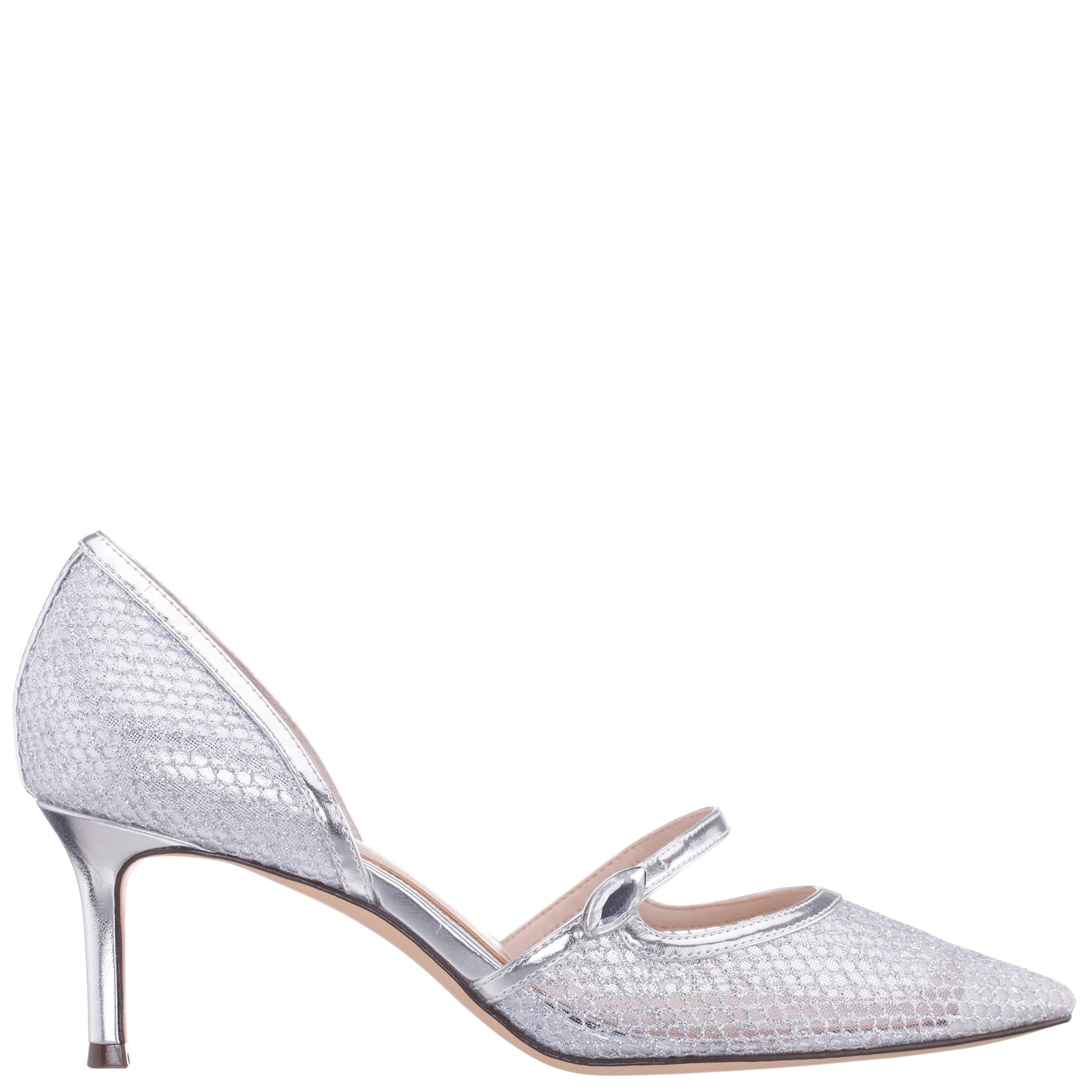 Nashly Silver Mid-Heel Pump | Nina Shoes