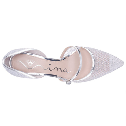 Nashly Silver Mid-Heel Pump | Nina Shoes