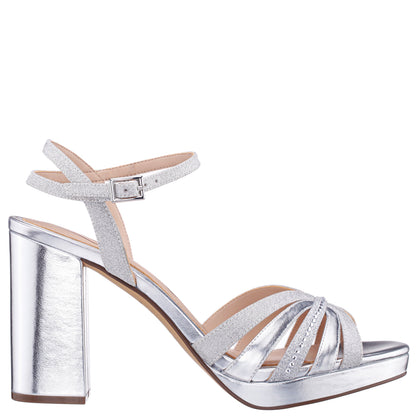 Shantay Silver Sandal High-Heel Platform | Nina Shoes