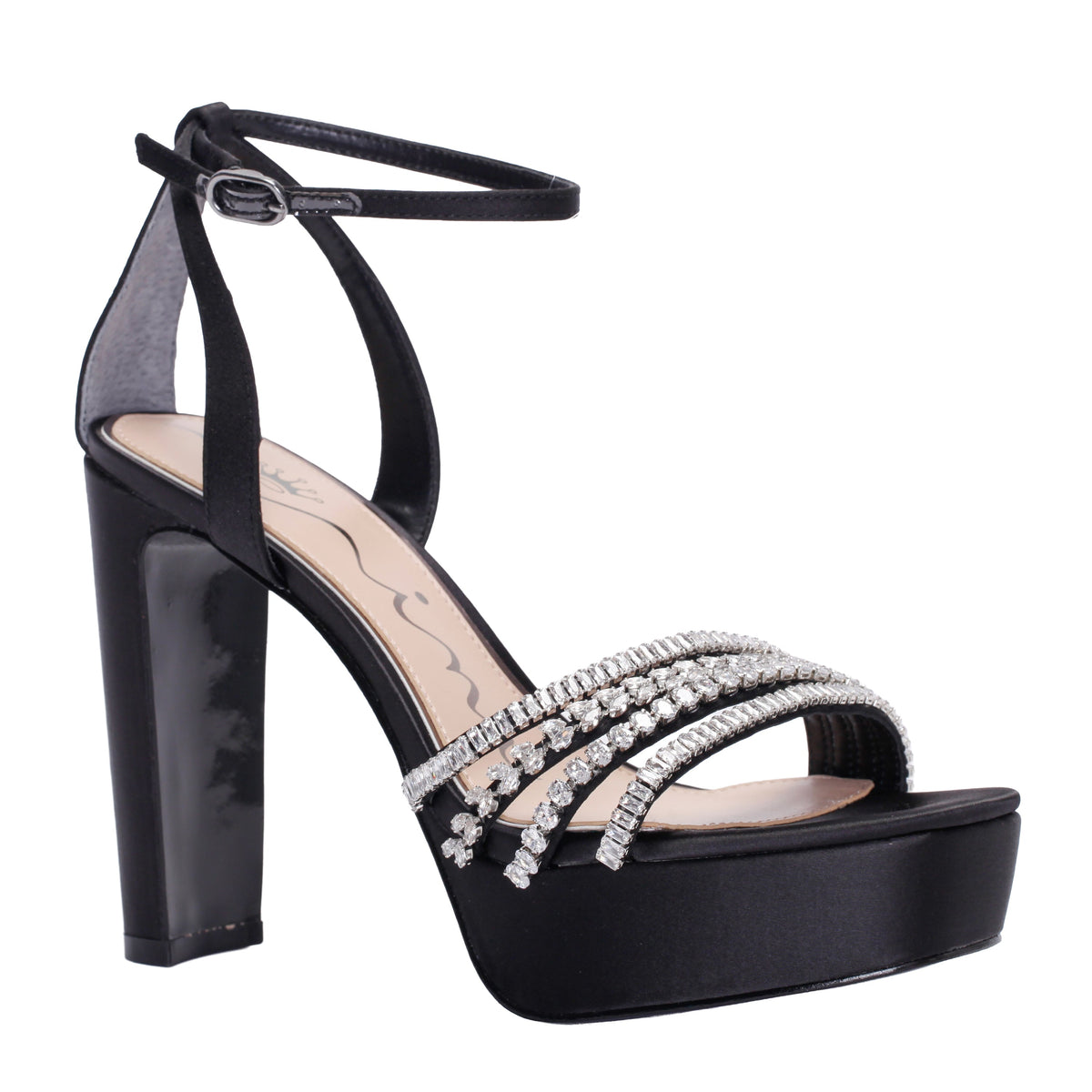 Agitha Black Sandal Stiletto-Heel Platform | Nina Shoes