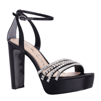 Agitha Black Sandal Stiletto-Heel Platform | Nina Shoes