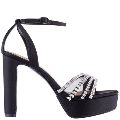 Agitha Black Sandal Stiletto-Heel Platform | Nina Shoes