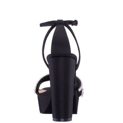 Agitha Black Sandal Stiletto-Heel Platform | Nina Shoes
