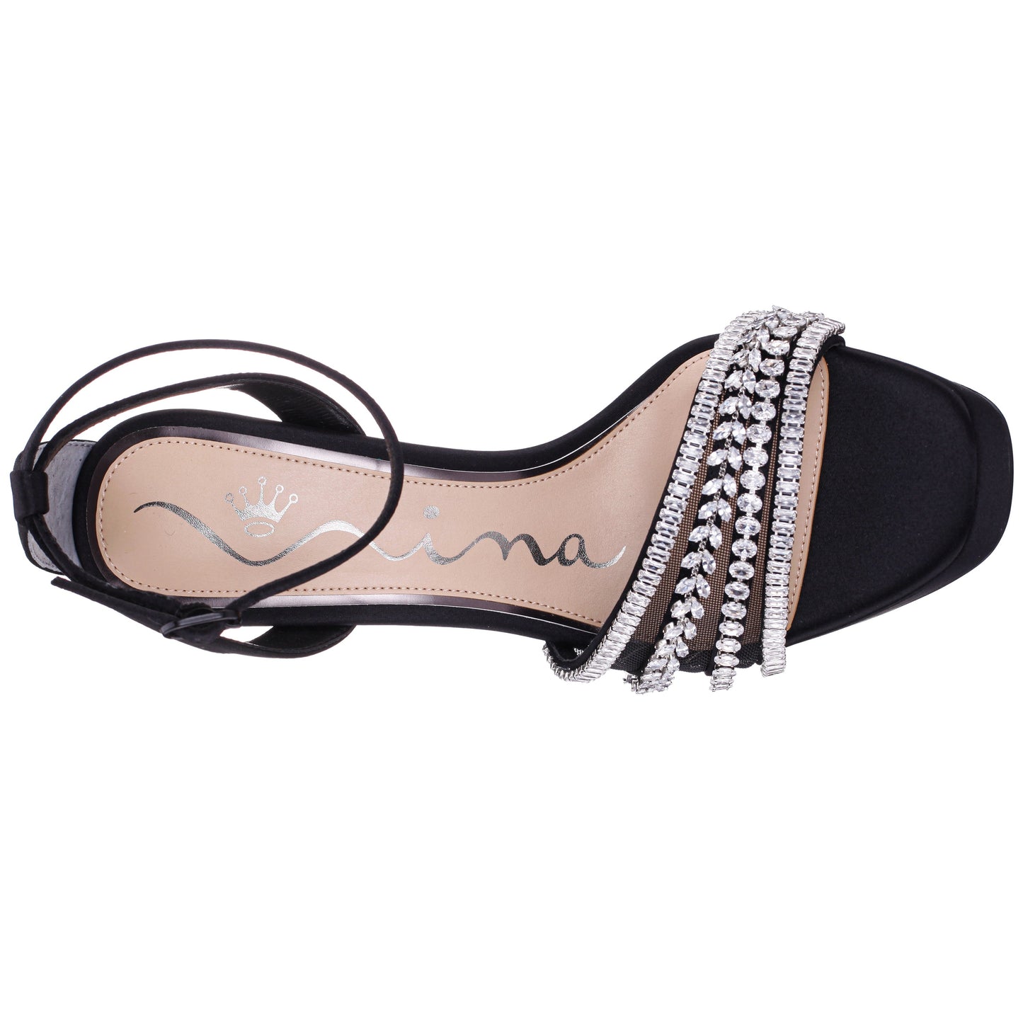 Agitha Black Sandal Stiletto-Heel Platform | Nina Shoes