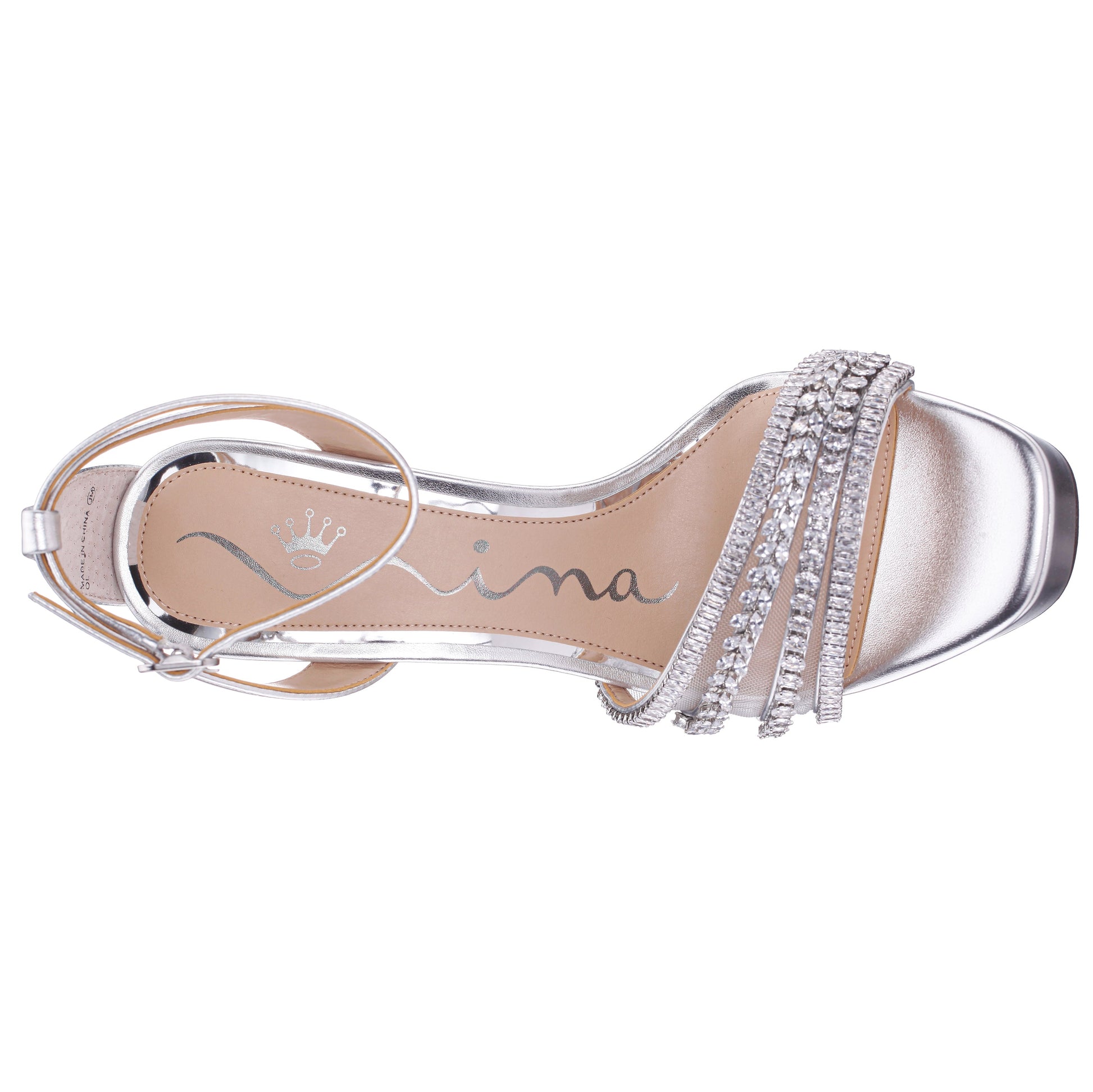 Agitha Silver Sandal Stiletto-Heel Platform | Nina Shoes