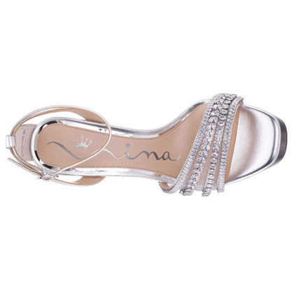 Agitha Silver Sandal Stiletto-Heel Platform | Nina Shoes