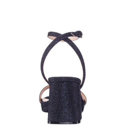 Bergen Blue Textured Block-Heel Platform Sandals | Nina Shoes