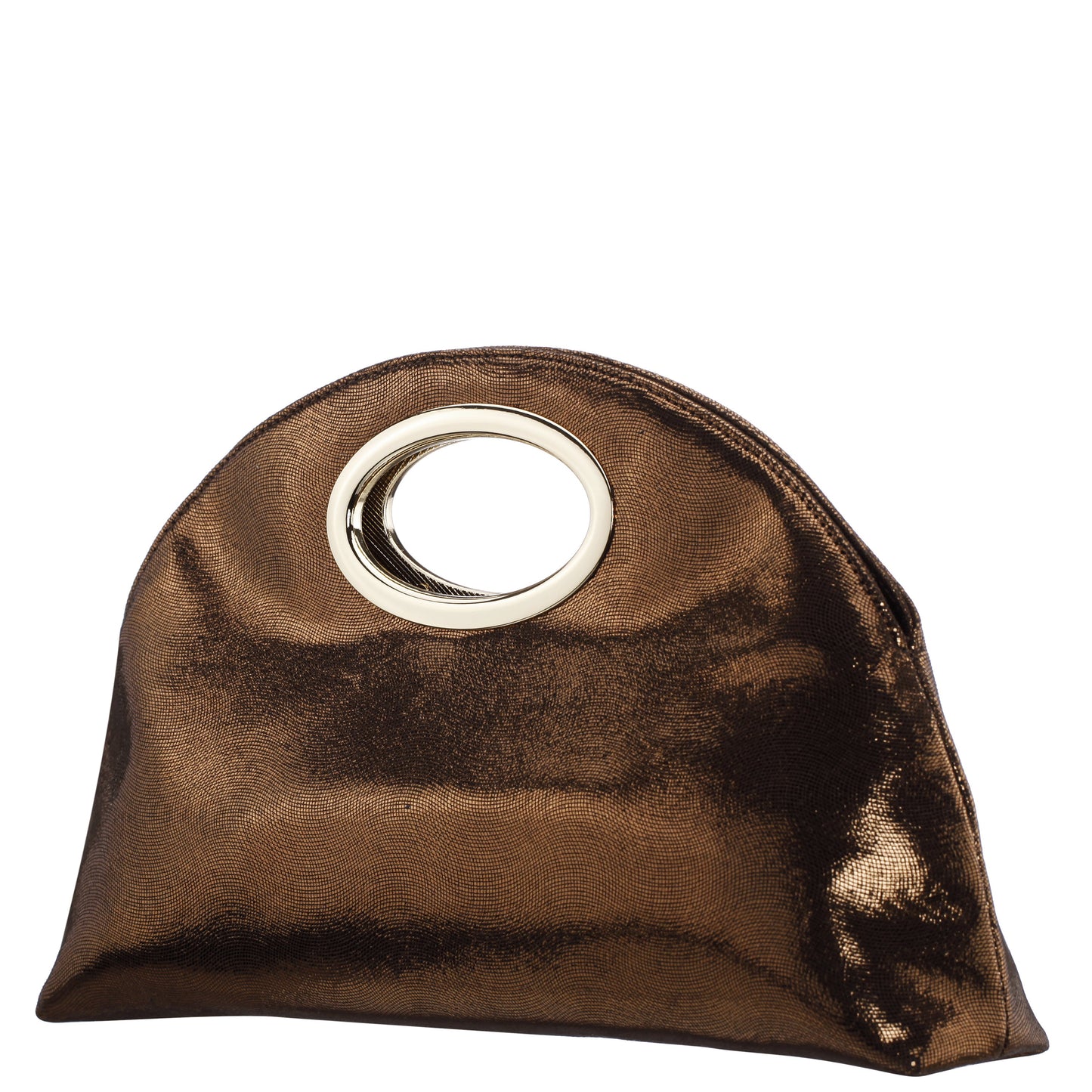 Jael Brown Metallic Geo Swirl Fabric Handle Bag | Nina Shoes