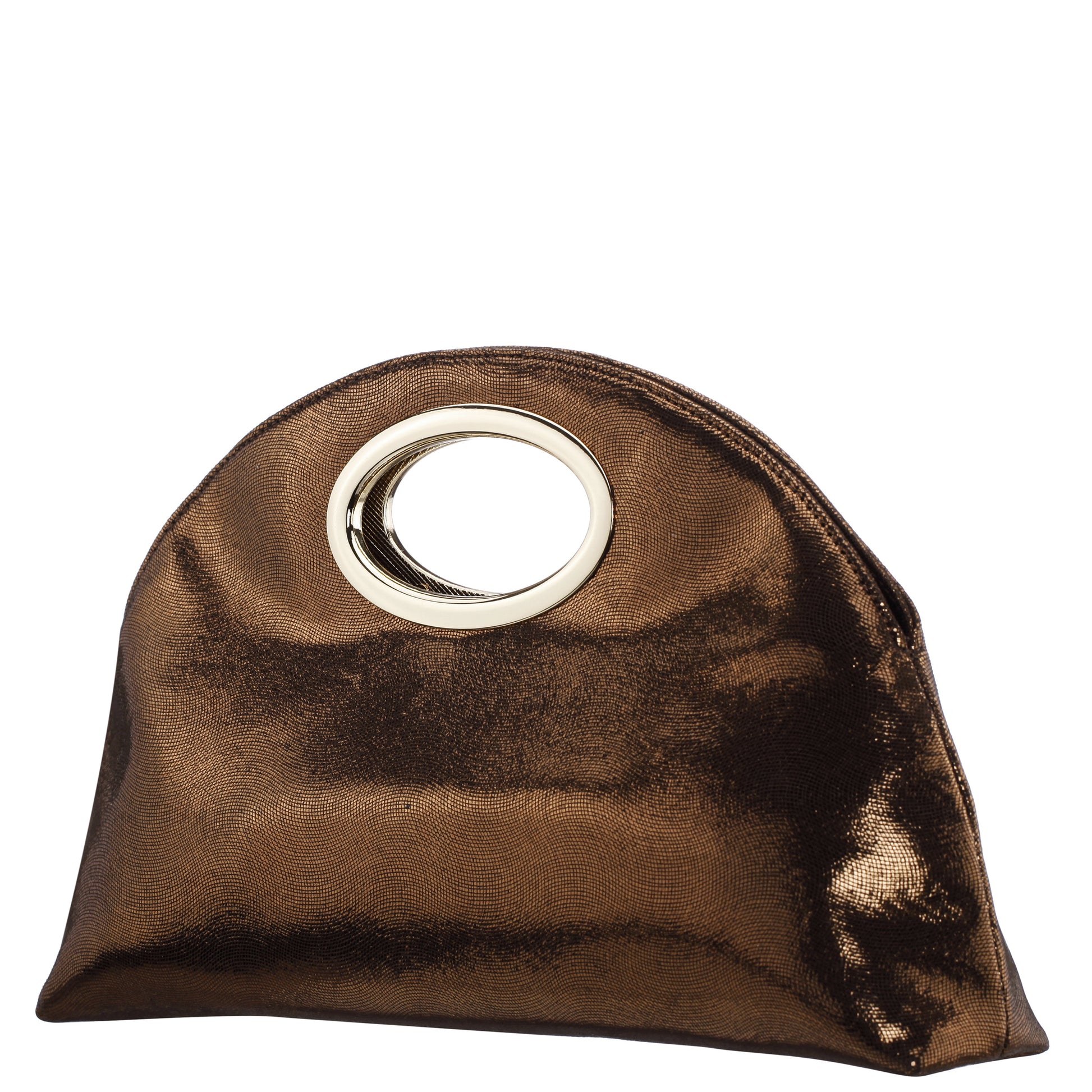 Jael Brown Metallic Geo Swirl Fabric Handle Bag | Nina Shoes