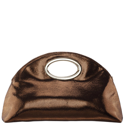 Jael Brown Metallic Geo Swirl Fabric Handle Bag | Nina Shoes