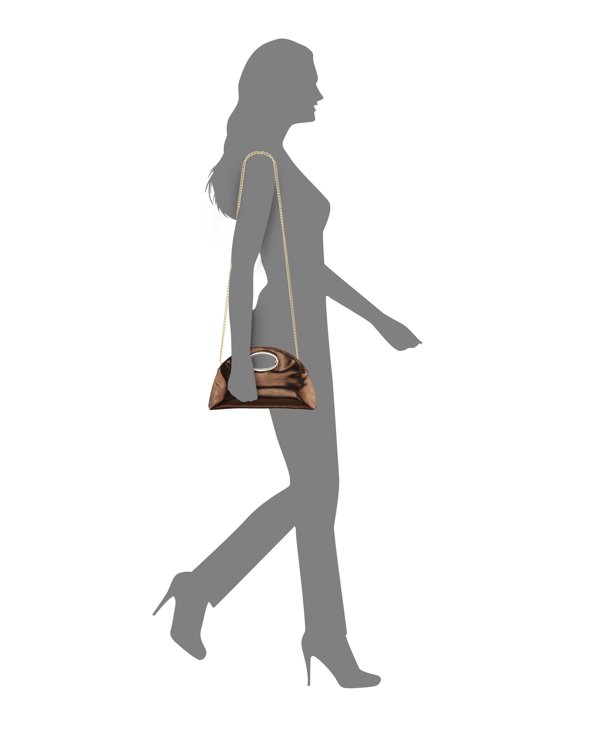 Jael Brown Metallic Geo Swirl Fabric Handle Bag | Nina Shoes