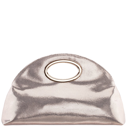Jael Light Gold Metallic Geo Swirl Fabric Handle Bag | Nina Shoes