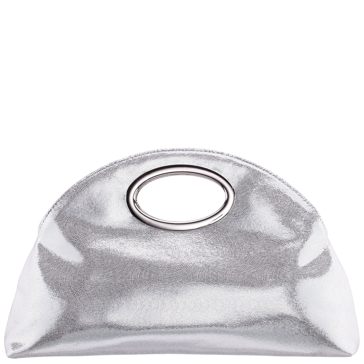 Jael Silver Metallic Geo Swirl Fabric Handle Bag | Nina Shoes
