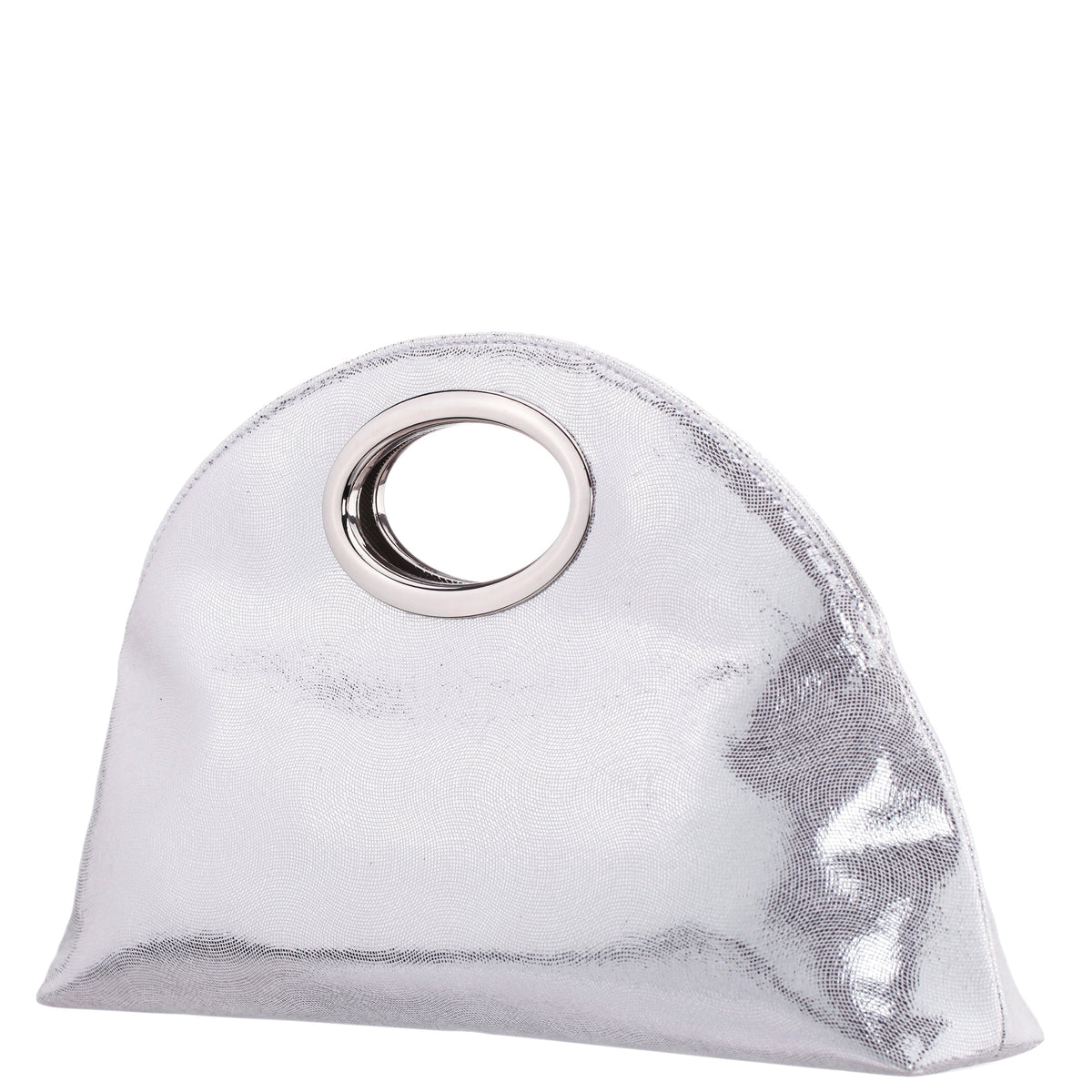 Jael Silver Metallic Geo Swirl Fabric Handle Bag | Nina Shoes